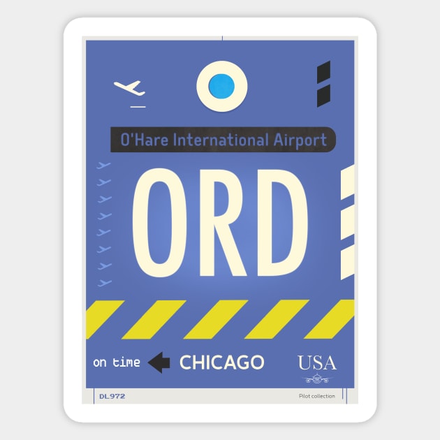 ORD O'Hare Airport code Sticker by Woohoo